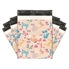 10x13 Woodland Critters Designer Poly Mailers Shipping Envelopes Premium Printed Bags