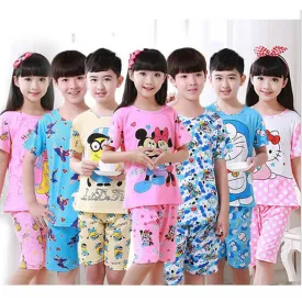 2016 children pajamas set kids baby girl boys cartoon casual clothing costume short sleeve children sleepwear pajamas sets