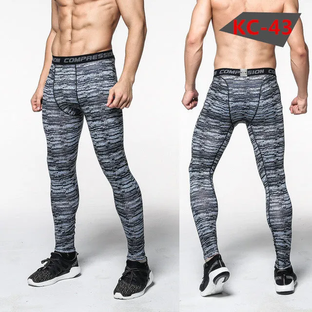 2017 New men camouflage/compression tights/Leggings Running sports/Gym male trousers/capris of fitness/pants of quick-drying