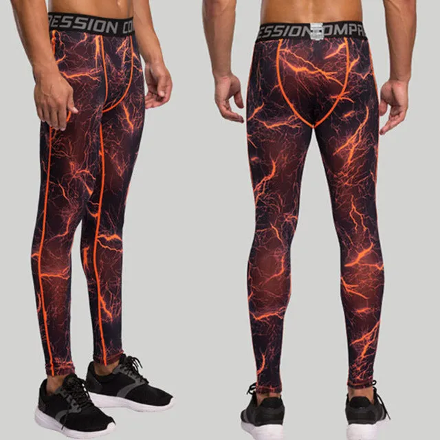 2017 New men camouflage/compression tights/Leggings Running sports/Gym male trousers/capris of fitness/pants of quick-drying