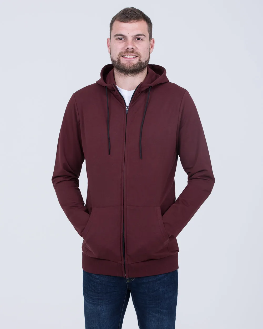 2t Zip Up Tall Declan Hoodie (wine)