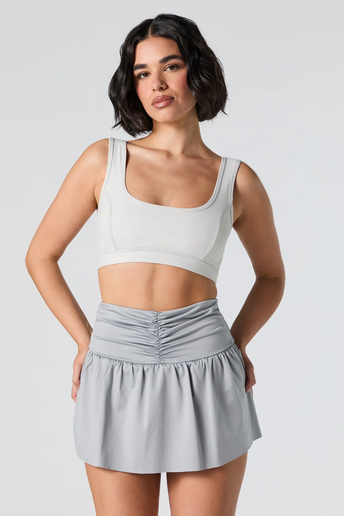 Active Ruched Skort with Phone Pocket