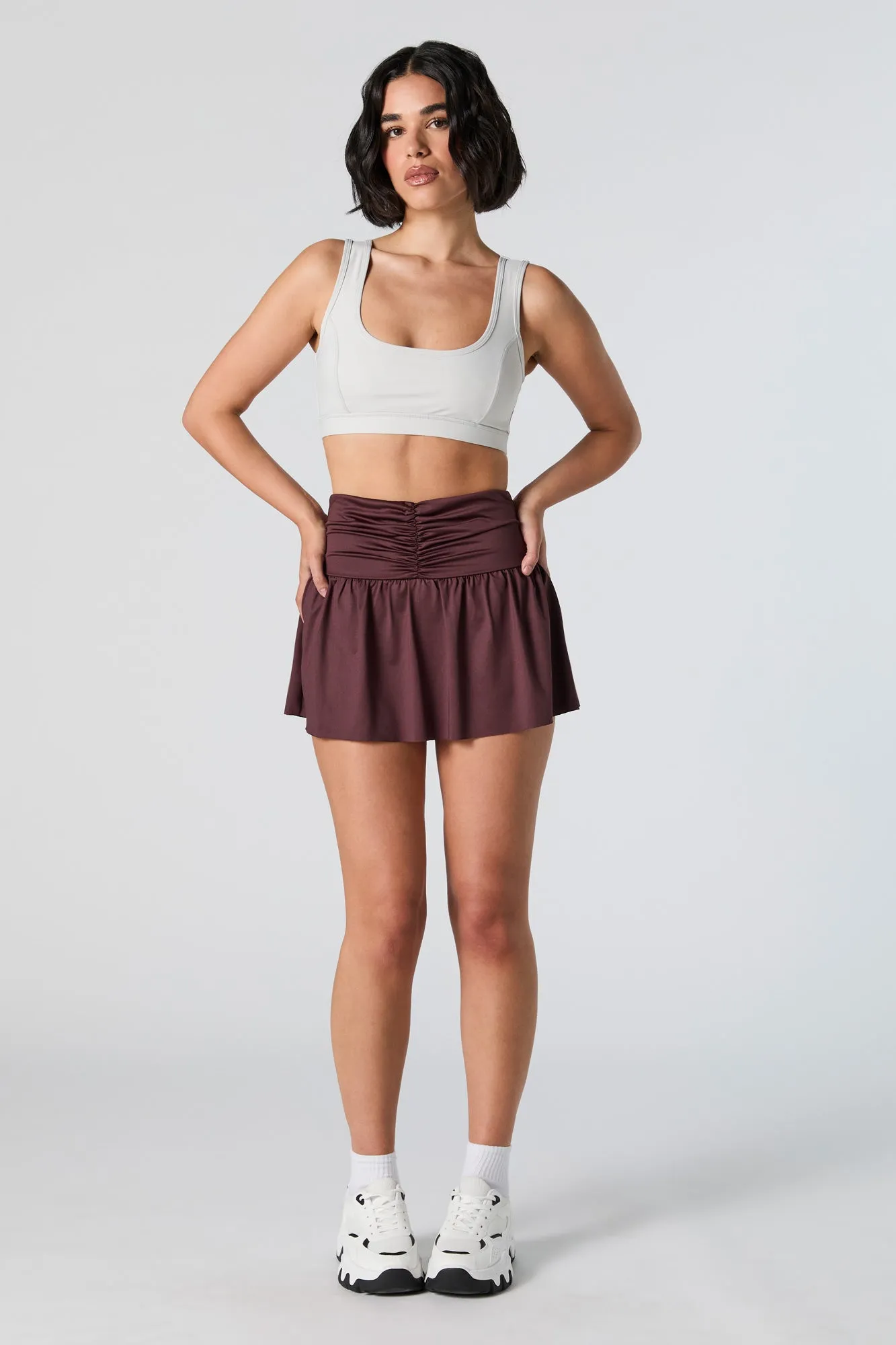 Active Ruched Skort with Phone Pocket