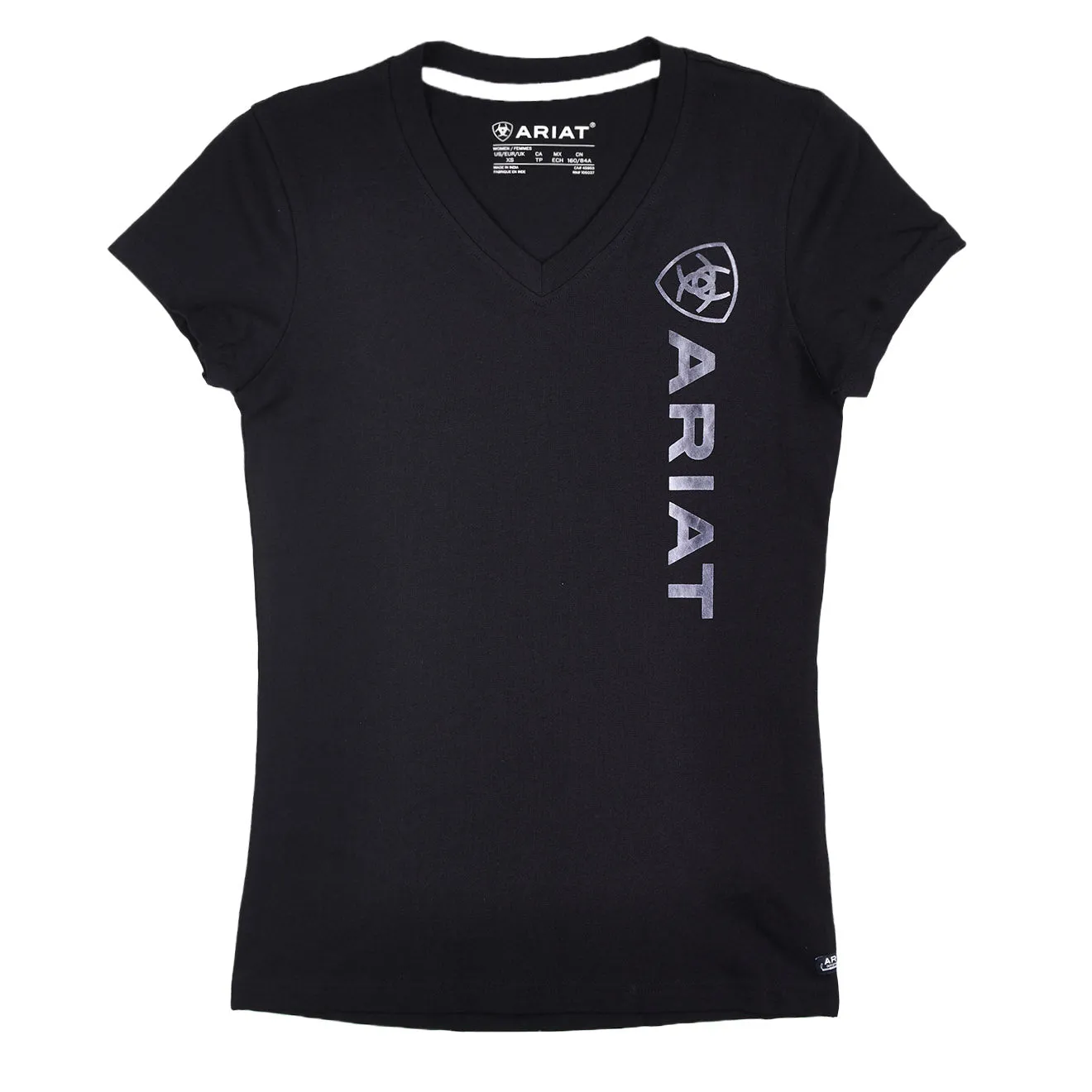 Ariat Womens Vertical Logo SS T-Shirt Black