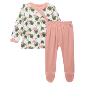 Baby Girl Flamingo Print Full Sleeve Bambino Set