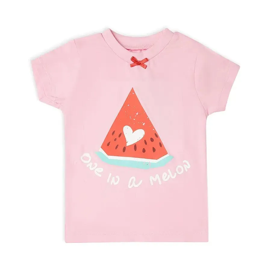 Baby Girl T-shirt with Watermelon Print