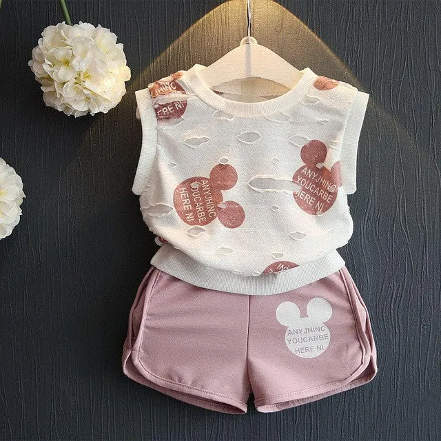 Bear Leader Girls Clothing Sets 2016 Fashion Summer Kids Clothing Sets Lovely Doll Print T-shirt Short 2Pcs for Girls Clothes