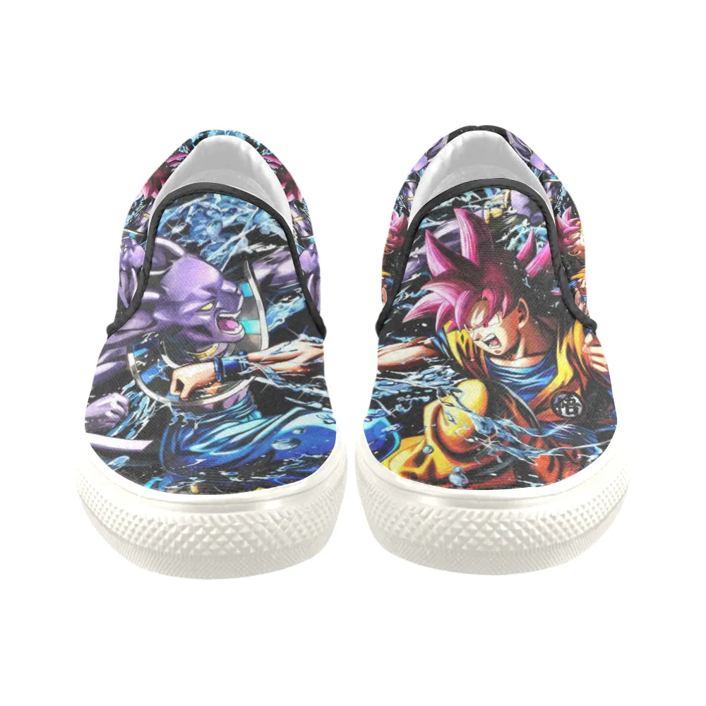 Beerus vs goku Men's Unusual Slip-on Canvas Shoes