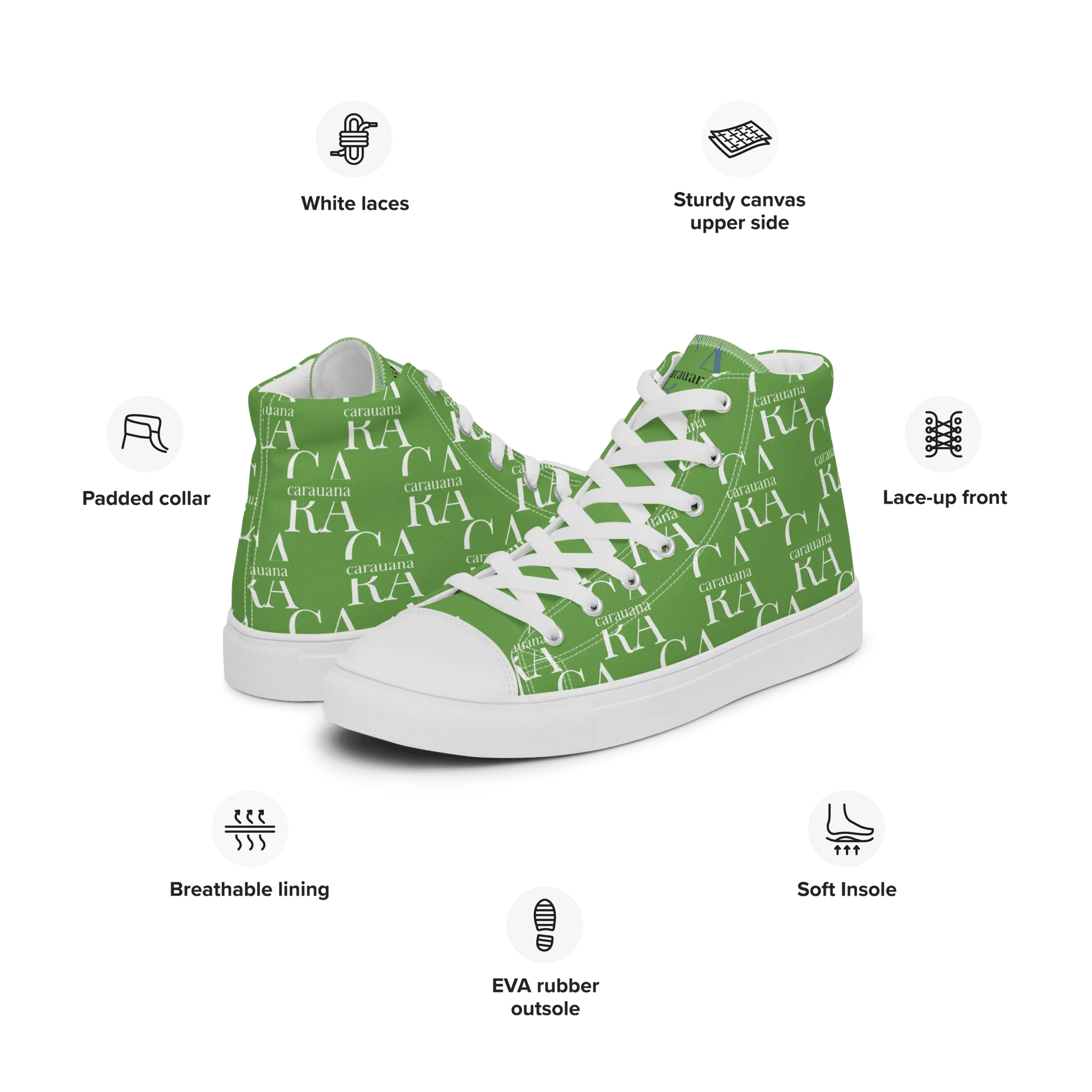 CARAUANA Hip Hop canvas shoes Green Branded