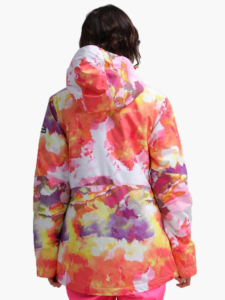 Colorful High Waterproof Windproof Colorful Snowboard Jacket For Women