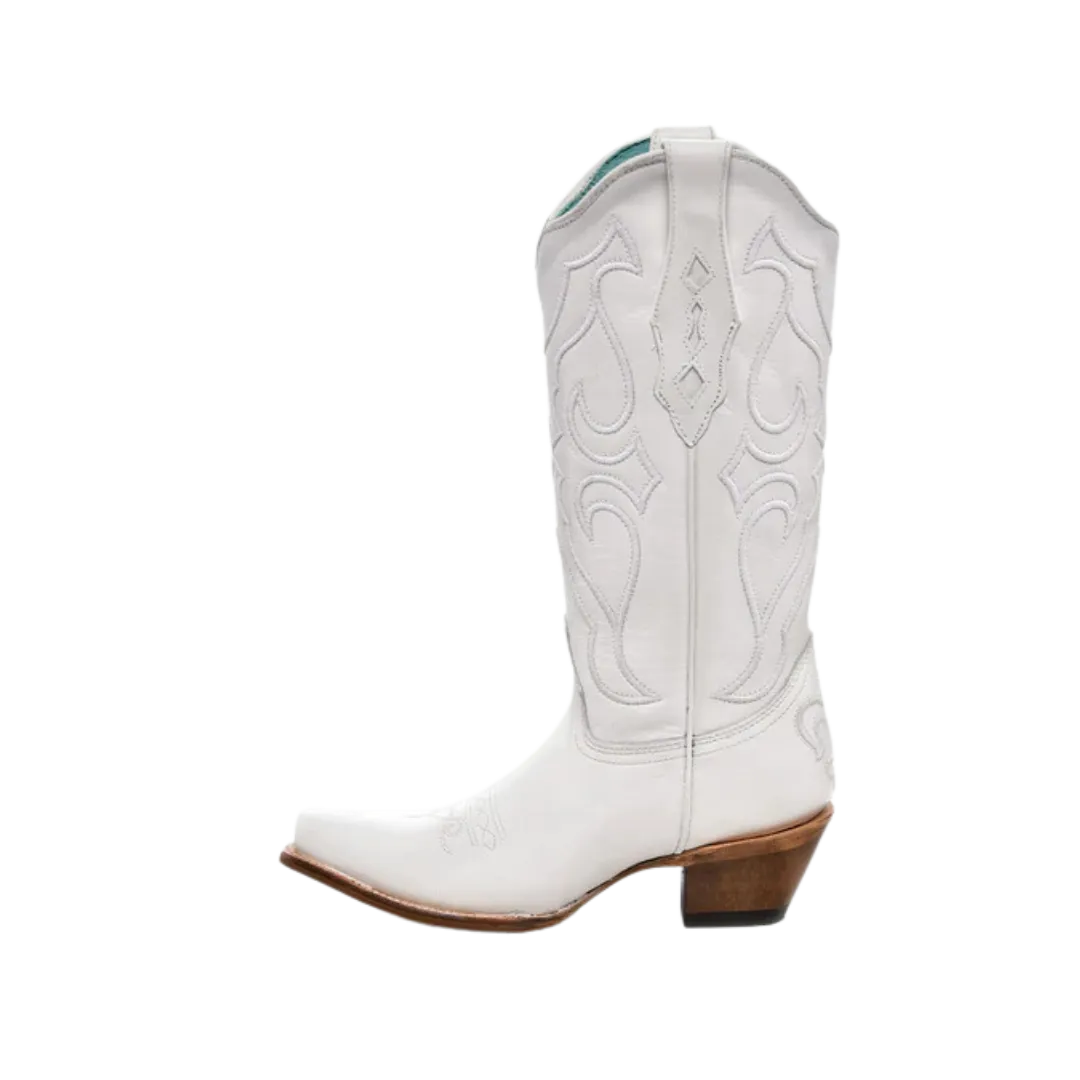 Corral Women's Embroidery Snip White Boots