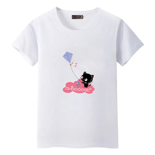 Dandeqi Naughty Black Cat 3D T shirt Women Lovely Shirt Good Quality Comfortable Brand Shirts Soft Tops