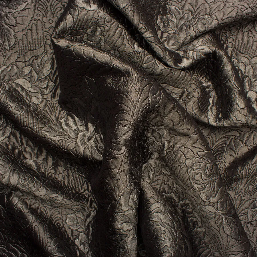 Dark Slate Grey Floral Matelassé