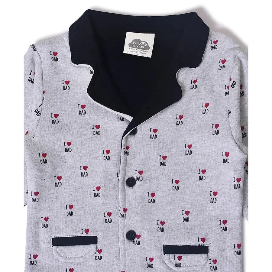 Frosty'z Boys LOVE DAD Print Blazer