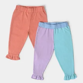 Girls Ruffled Leggings- ( Pack of 2 )