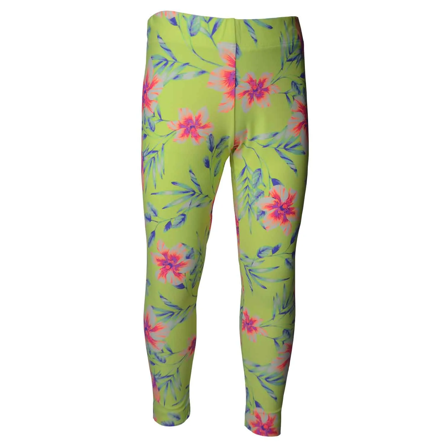 Girls Sports Leggings | Beautiful Yellow Hibiscus Print | Ankle-length | Activewear | Age 3 – 12 Years | Broggs®