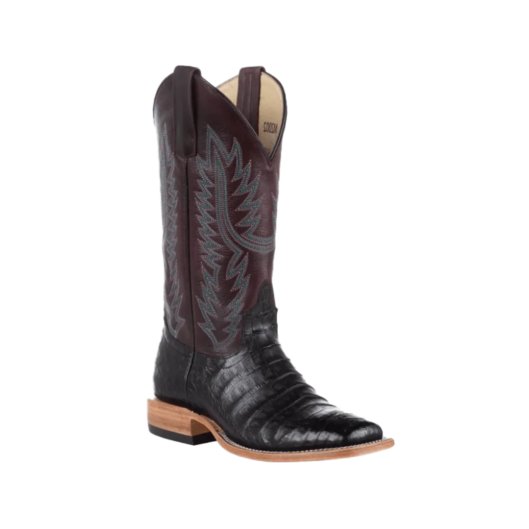 Horse Power Women's Black Caiman Belly Boots