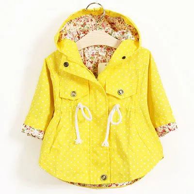 Hot Fashion Children's Jacket Girls Outwear Casual Hooded Coats Girls Jackets School 2-8Y Baby Kids Trench Spring Autumn SC410