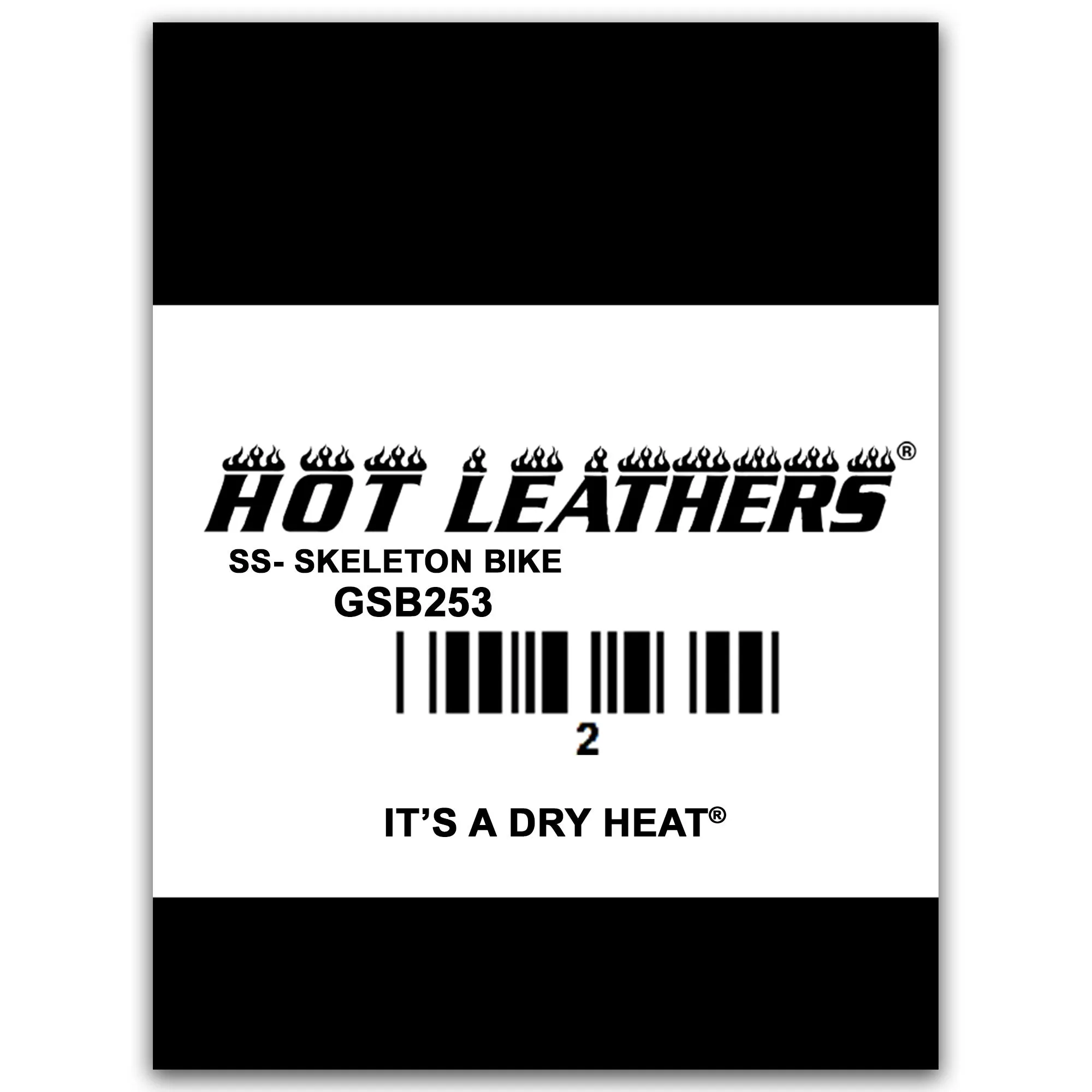 Hot Leathers GSB253 Men’s ‘Skeleton Cycle-It’s  A Dry Heat’ ’ White Short Sleeve T-Shirt