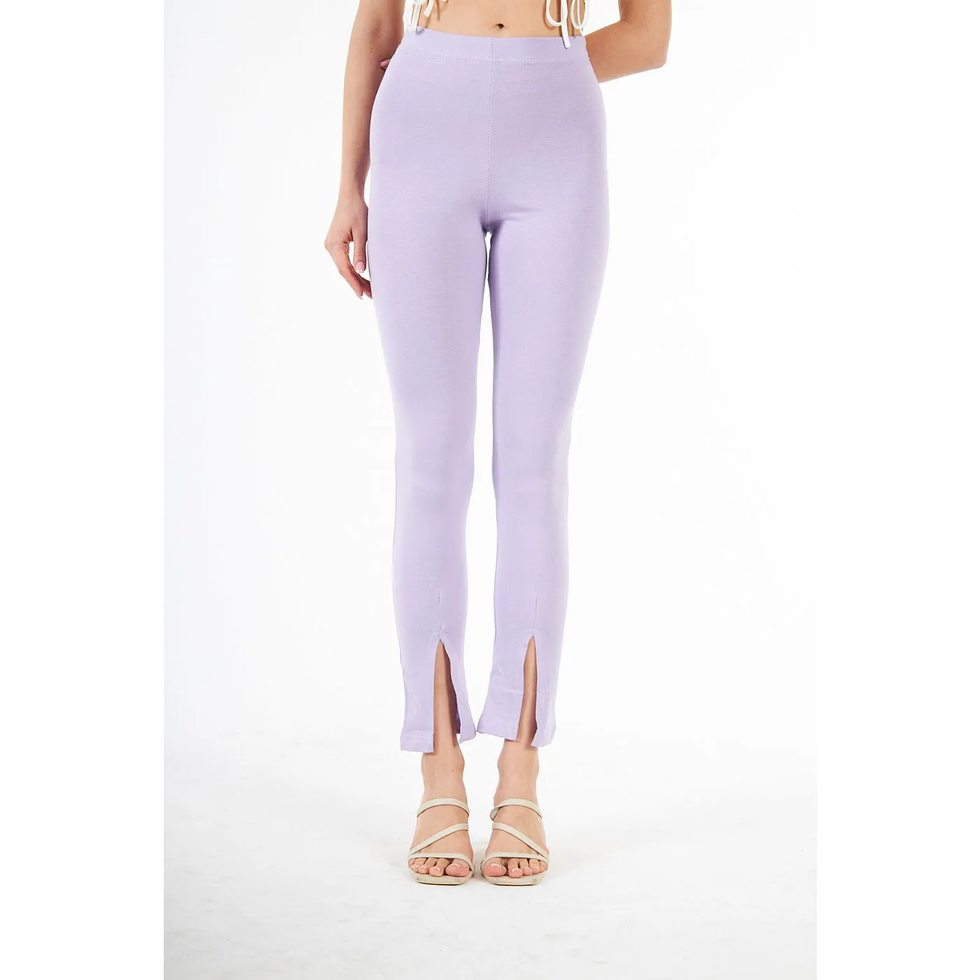 Lilac Split Hem Leggings