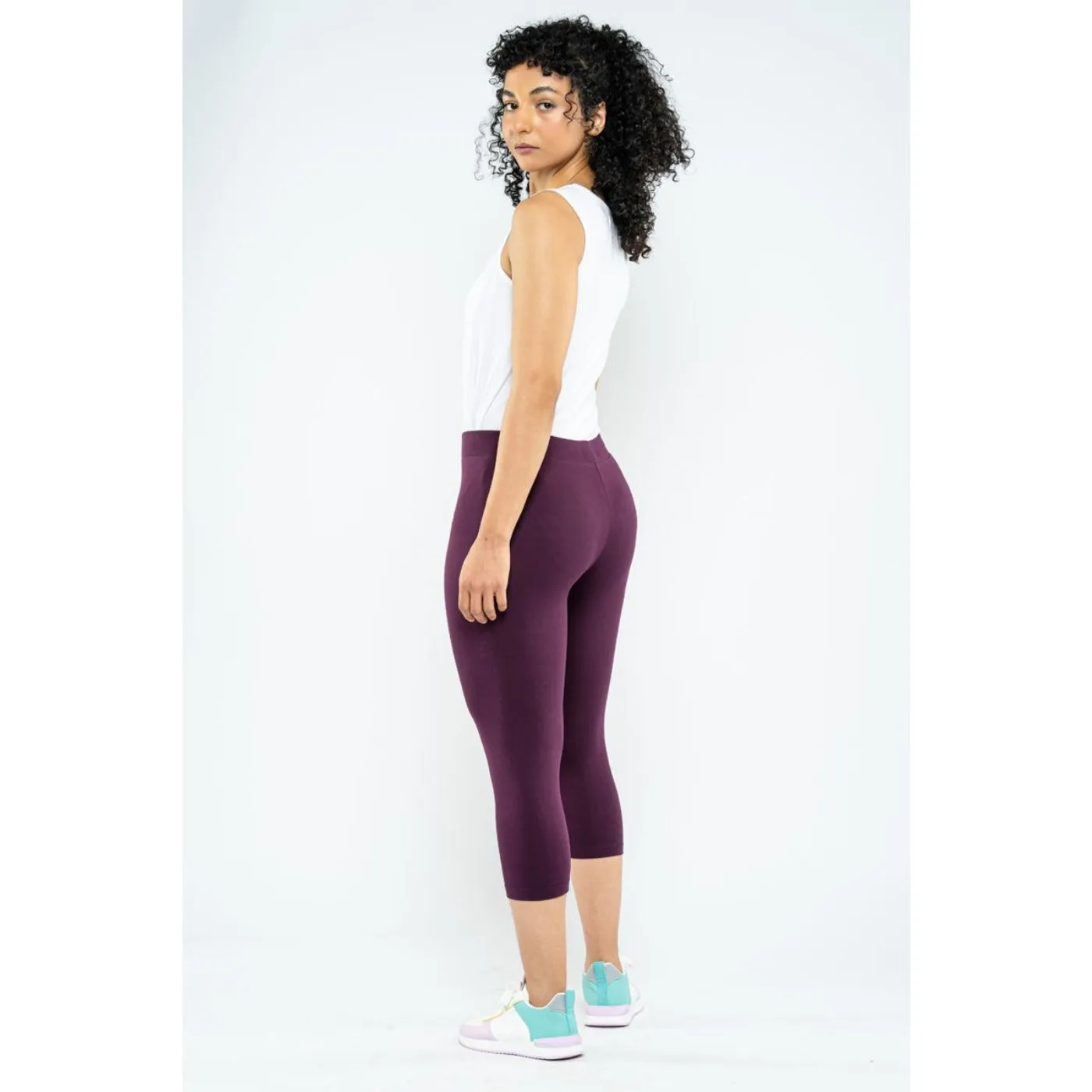 Maroon Plain Cropped Legging Pants