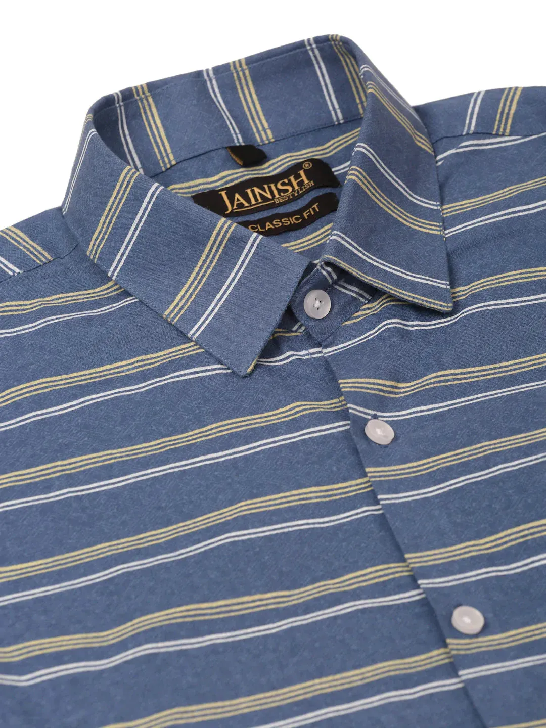 Men'S Cotton Striped Half Sleeve Formal Shirts