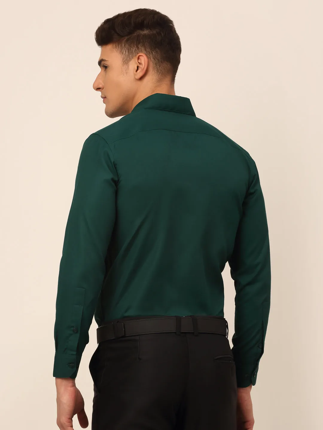 Men'S Green Formal Solid Shirts