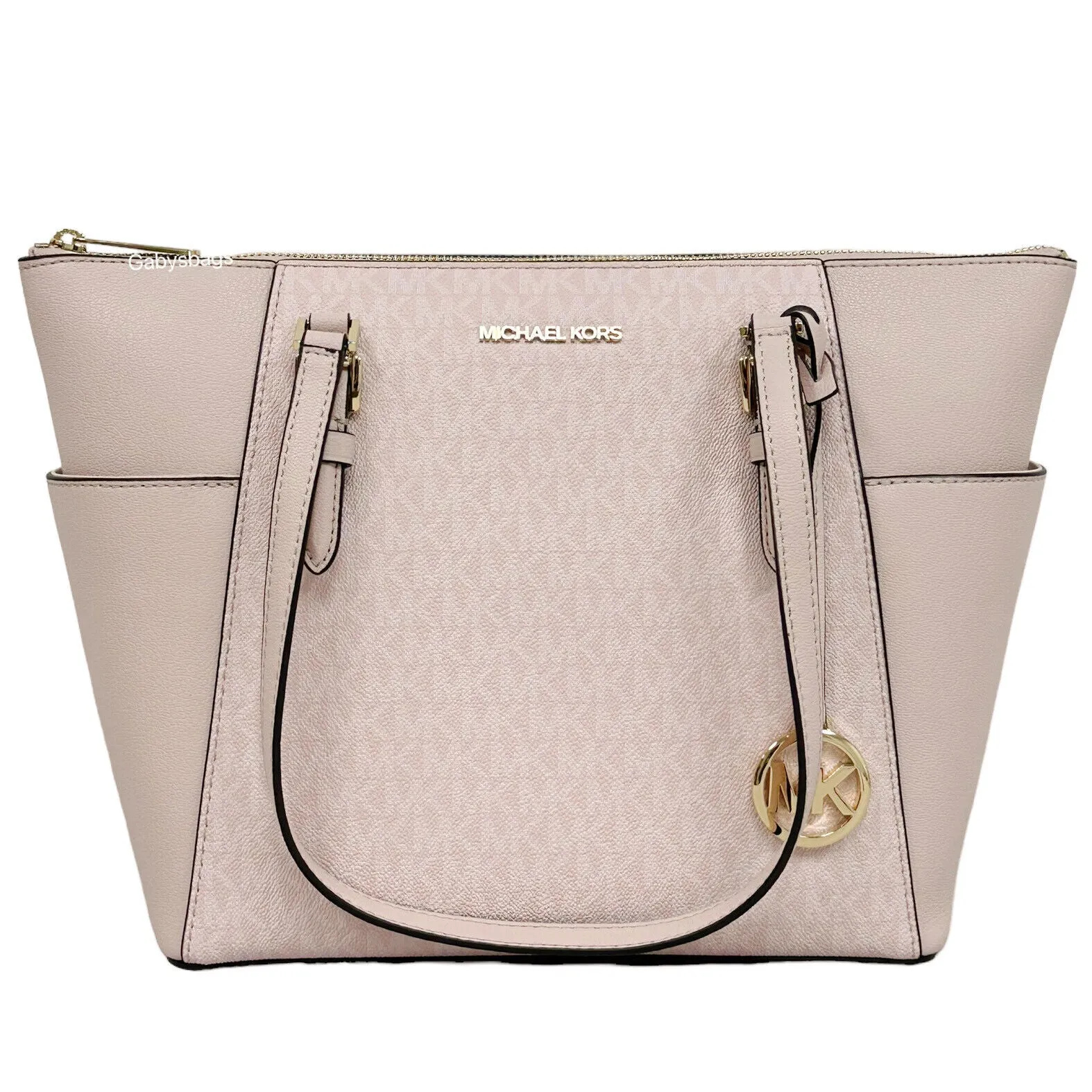 Michael Kors Charlotte Top Zip Tote MK Signature Shoulder Bag