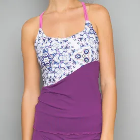 Mosaic Spaghetti-Strap Top (violet)