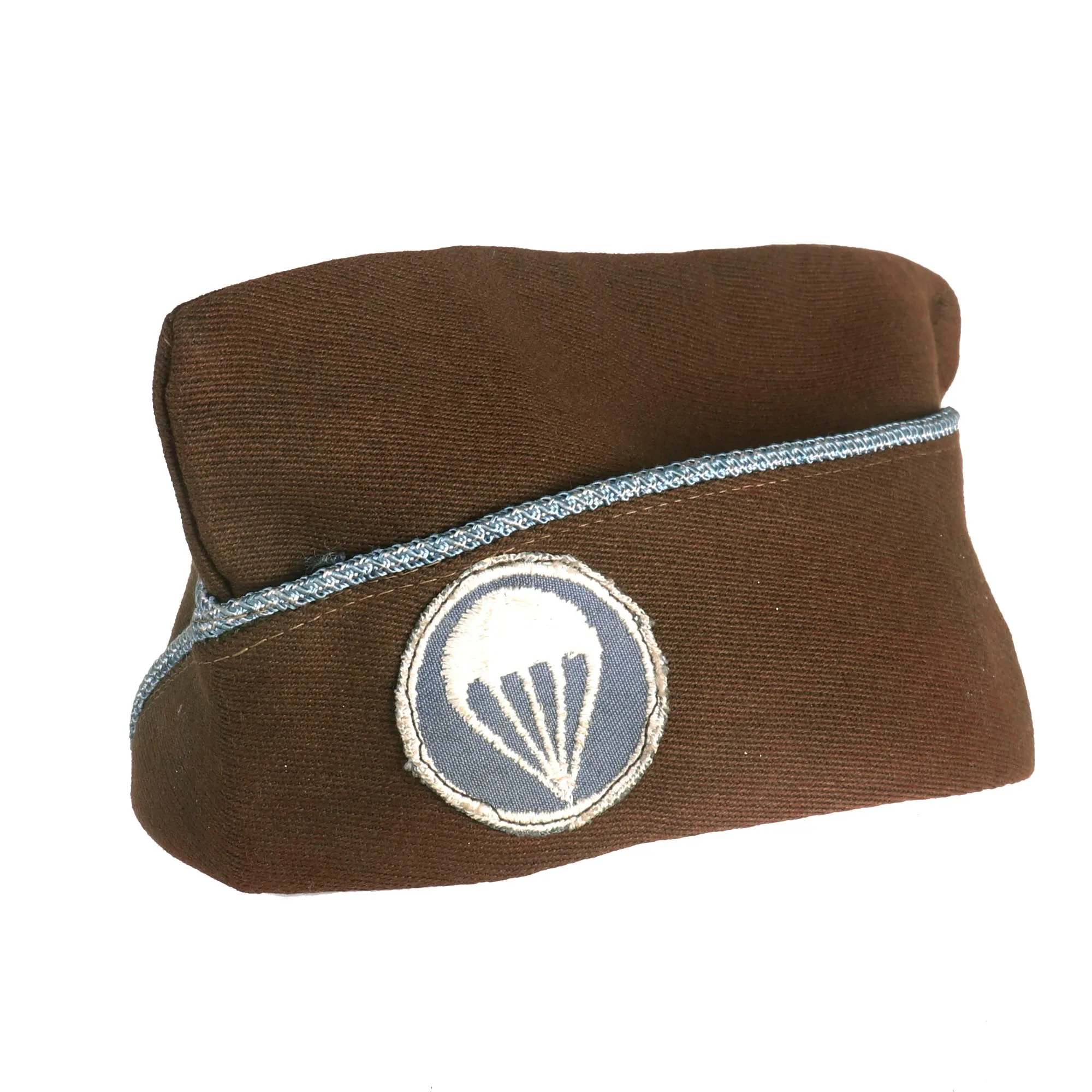 Original U.S. WWII 101st Airborne D-Day Invasion American Flag Oilcloth Armband With Overseas Cap and Book, Attributed to POW George Rosie - “The Only American to be Promoted While in a POW Camp”