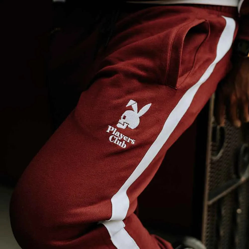 Papi Chulo Velour Pants Burgandy