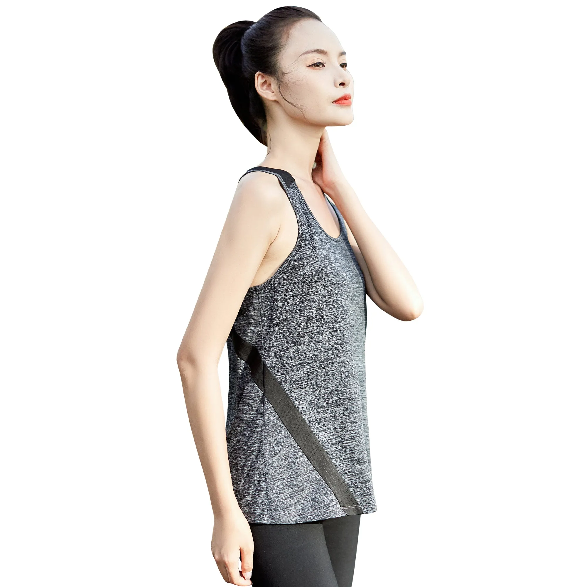 Sidiou Gruop Anniou Sleeveless Workout Tank Tops for Women Gym Athletic Breathable Running Tops Sun Protection Yoga Sport Vest