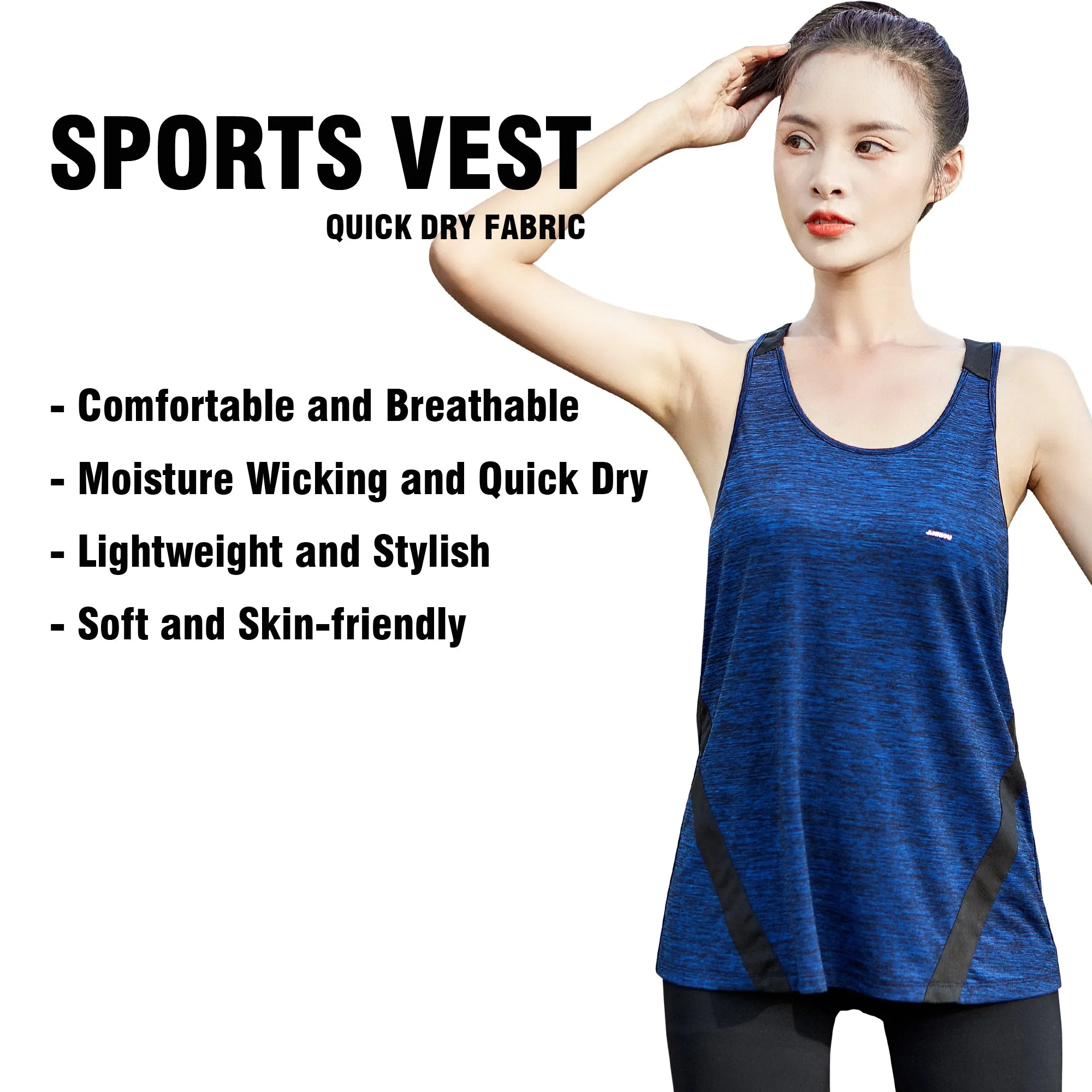 Sidiou Gruop Anniou Sleeveless Workout Tank Tops for Women Gym Athletic Breathable Running Tops Sun Protection Yoga Sport Vest