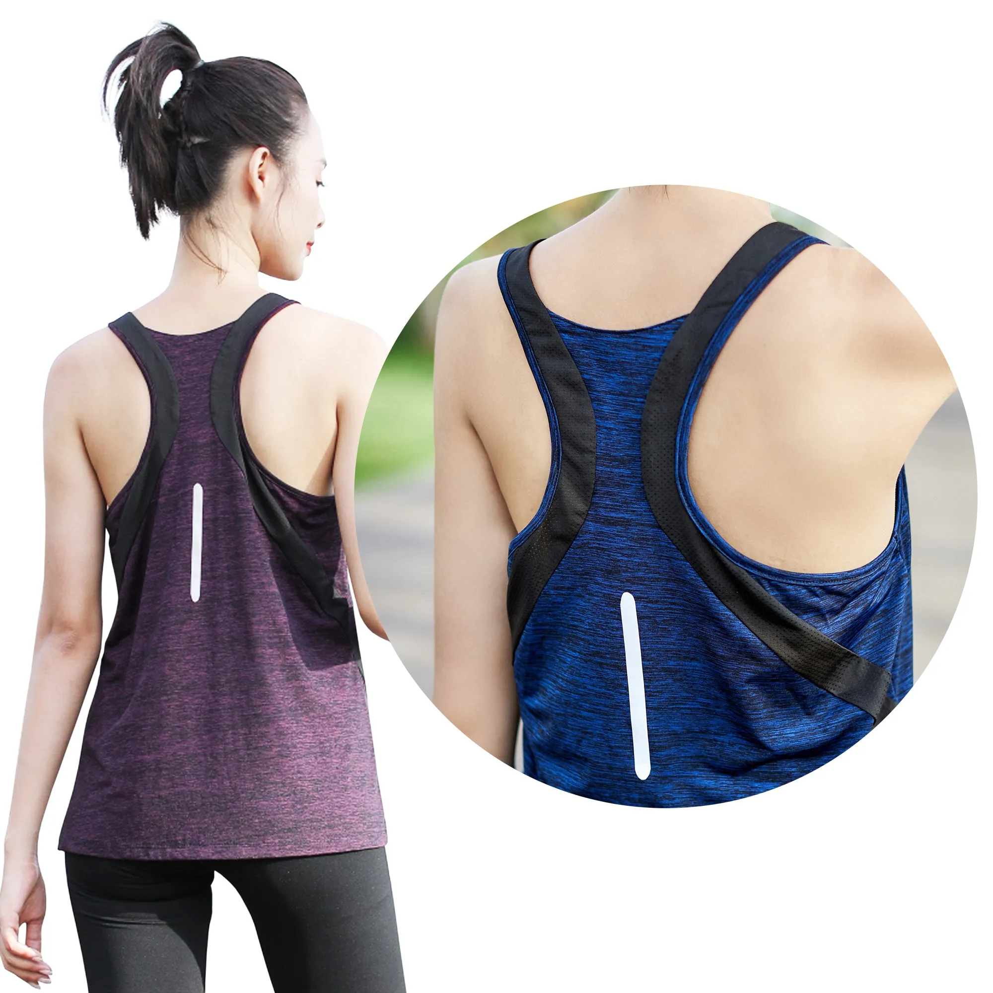 Sidiou Gruop Anniou Sleeveless Workout Tank Tops for Women Gym Athletic Breathable Running Tops Sun Protection Yoga Sport Vest