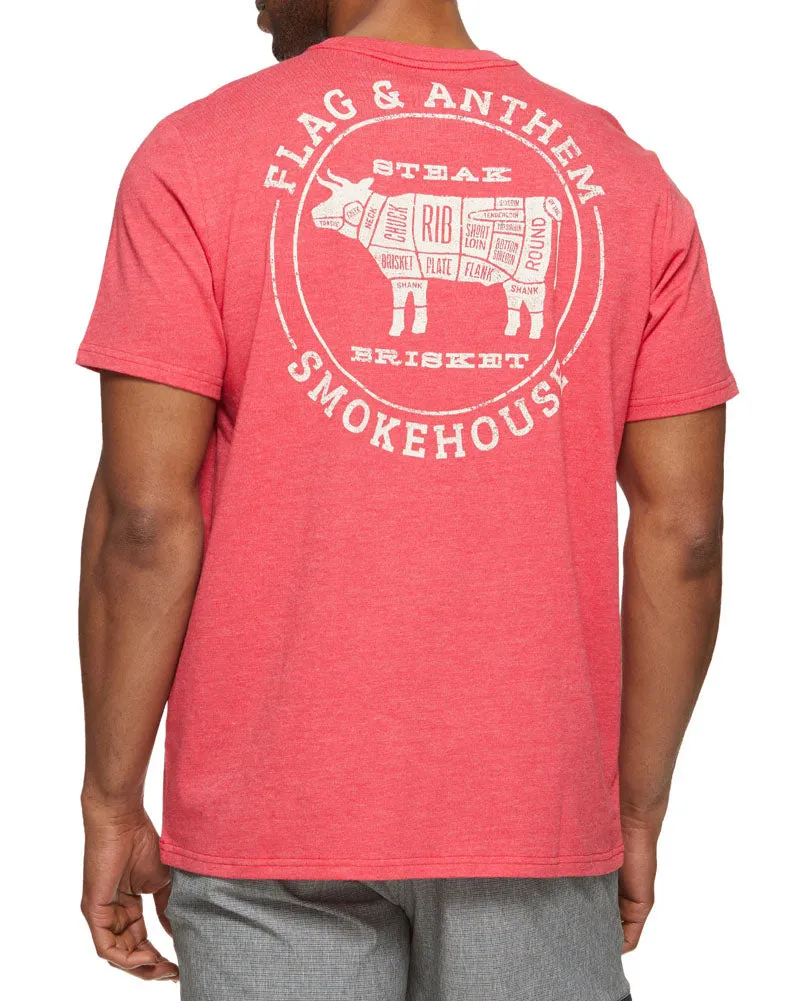 Smokehouse S/S Tee in Red Heather by Flag and Anthem