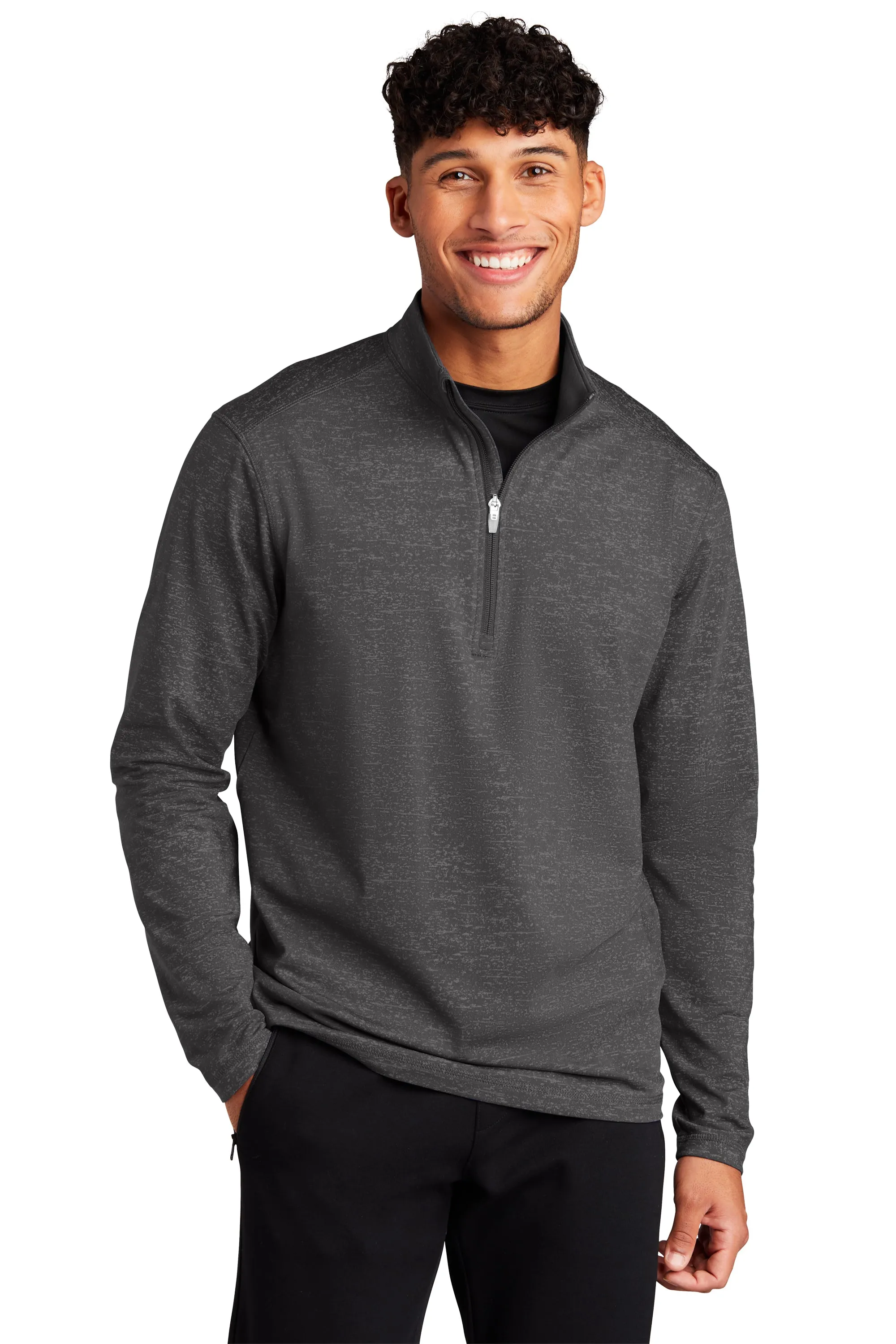 Sport-Tek ® Sport-Wick ® Stretch Reflective Heather 1/2-Zip Pullover. ST855