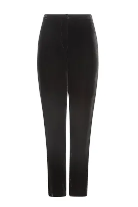 Velvet Trousers with Narrow Leg - Black