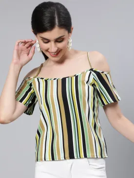 Women Multi Striped Off-Shoulder Top