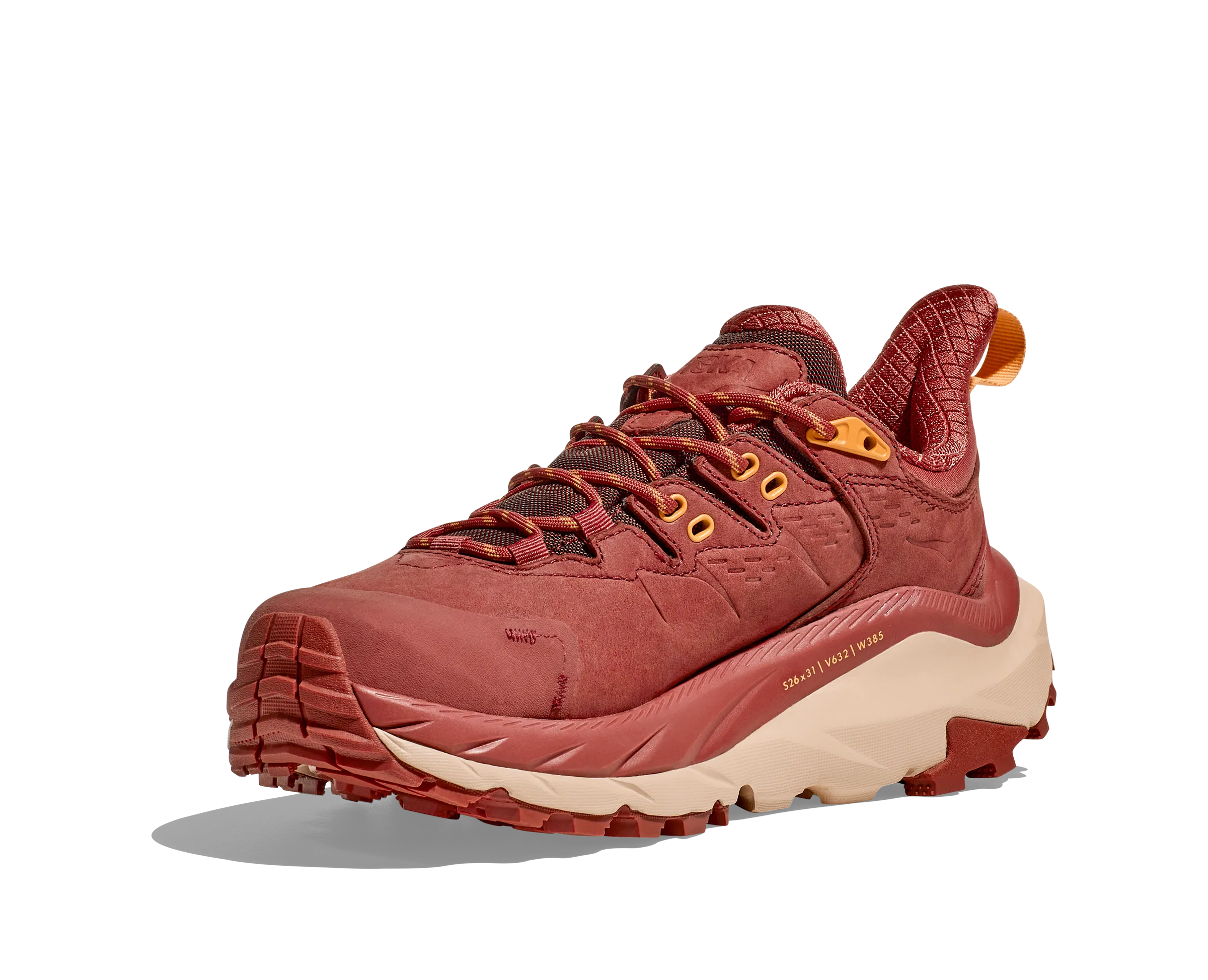 Women's Hoka Kaha 2 Low GTX Color: Hot Sauce / Shifting Sand